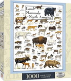 Land Mammals of North America 1000 Piece Linen Jigsaw Puzzle