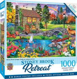 Stoney Brook Cottage 1000 Piece Linen Jigsaw Puzzle