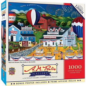 MasterPieces MAP-72169-C Stars and Stripes 1000 Piece Linen Finish Jigsaw Puzzle