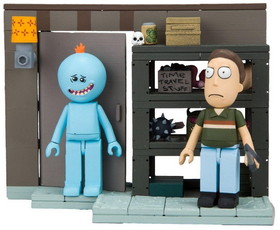 Mcfarlane Toys Rick and Morty Smith Garage Rack 109-Piece Construction Set w/ Meeseeks & Jerry