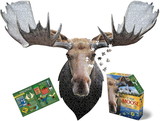 I AM Moose 700 Piece Animal Head-Shaped Jigsaw Puzzle