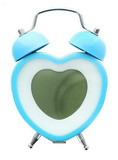 Nerd Block Heart Shaped Twin Bell Digital Alarm Clock, Blue