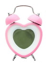 Nerd Block Heart Shaped Twin Bell Digital Alarm Clock, Pink