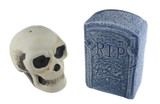 Nerd Block NBK-200001-C Graveyard Skull and Tombstone Salt and Pepper Shakers