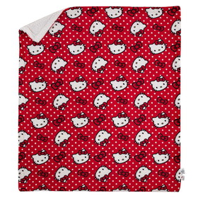 The Northwest Group NHG-38800-0007-C Sanrio Hello Kitty Red Polka Dots Sherpa Throw Blanket | 50 x 60 Inches