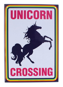 NMR Distribution NMR-30106-C Unicorn Crossing 8" x 11.5" Tin Sign