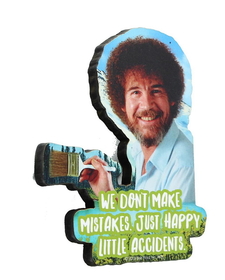 NMR Distribution Bob Ross 3" Funky Chunky Magnet: Happy Little Accidents