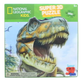 National Geographic NTG-10874-C National Geographic Kids Tyrannosaurus Rex 150 Piece Super 3D Jigsaw Puzzle