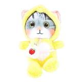 Puka Creations PKA-9477-YLW-C 3D Lovely Cat 10 Inch Plush Collectible | Yellow