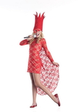 Party King Costumes Red Lace Lady Pop Star Costume Dress Child