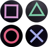 Paladone  PLD-PP4134PSTX-C PlayStation Controller Icons Metal Drink Coasters | Set of 4