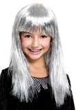 Paper Magic Glitzy Glamour Bob Silver Child Costume Wig One Size