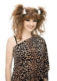 Paper Magic Bee Cee Cave Woman Pigtails Pebbles Adult Brown Costume Wig