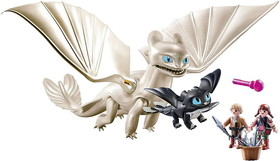 PLAYMOBIL PMO-970038-C How to Train Your Dragon 3 Light Fury with Baby Dragon Plamobil Set