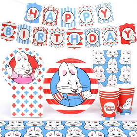 Prime Party PMP-1008-C Max and Ruby Birthday Party Supplies Pack 66 Pieces Serves 8 Guests