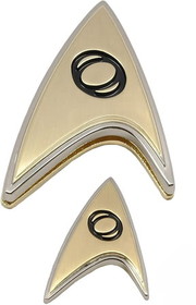 Quantum Mechanix QMX-STR-0172-C Star Trek Discovery Enterprise Science Badge and Pin Set