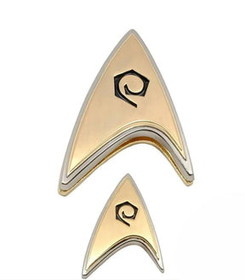 Quantum Mechanix QMX-STR-0173-C Star Trek Discovery Enterprise Operations Badge and Pin Set