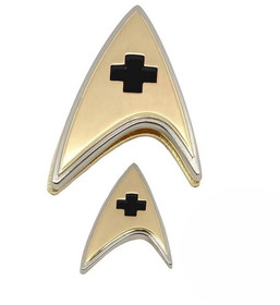 Quantum Mechanix QMX-STR-0174-C Star Trek Discovery Enterprise Medical Badge and Pin Set