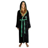 Harry Potter Slytherin Hooded Bathrobe for Adults, One Size Fits Most