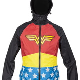 DC Wonder Woman Womens Zip Raincoat Hooded Jacket, X-Large