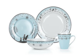 Robe Factory RBF-15982-C Disney Frozen 2 Anna & Elsa Ceramic Dining Set Collection 16-Piece Dinner Set