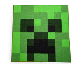 Robe Factory RBF-16138-C Minecraft Green Creeper Square Area Rug | 52 Inches