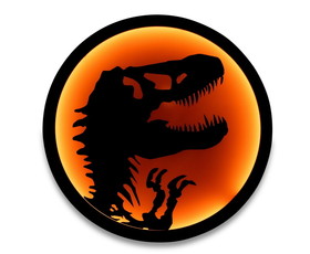 Robe Factory RBF-16475-C Jurassic Park T-Rex Logo LED Wall Light Sign | 12 Inches Tall
