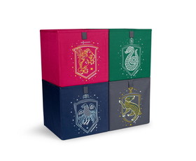 Robe Factory RBF-16686-C Harry Potter Hogwarts Houses 11-Inch Storage Bin Cube Organizers | Set of 4