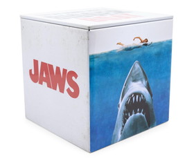 Robe Factory RBF-16713-C JAWS Logo Tin Storage Box Cube Organizer with Lid | 4 Inches