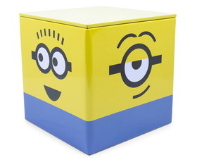 Robe Factory RBF-16715-C Despicable Me Minions Tin Storage Box Cube Organizer with Lid | 4 Inches
