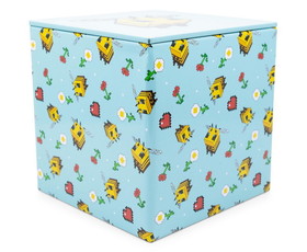 Robe Factory RBF-16726-C Minecraft Bee Pattern Tin Storage Box Cube Organizer with Lid | 4 Inches