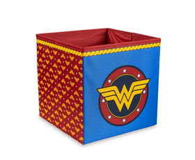 Robe Factory RBF-16779-C DC Comics Wonder Woman Logo Storage Bin Cube Organizer | 11 Inches