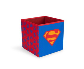 Robe Factory RBF-16781-C DC Comics Superman Logo Storage Bin Cube Organizer | 11 Inches