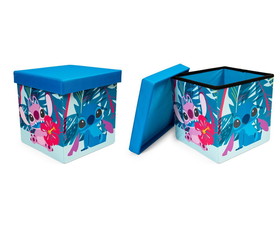 Robe Factory RBF-16815-C Disney Stitch and Angel 15-Inch Storage Bin Cube Organizers with Lids | Set of 2