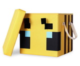 Robe Factory RBF-16837-C Minecraft Bee Fabric Storage Bin Cube Organizer with Lid | 15 Inches
