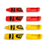 Room Copenhagen RMC-20090001-C Crayola Set of 4 Crayon Wall Hooks | Happy Harlekin (2x Dandelion, 2x Red)