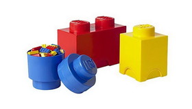 Room Copenhagen RMC-40140601-C LEGO Storage Brick 4-Piece Set, Bright Red, Blue & Yellow