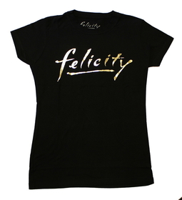 Ripple Junction Felicity Gold Logo Junior's Black Cotton T-Shirt