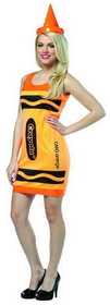 Rasta Imposta Crayola Neon Orange Tank Mini Dress Costume Adult One Size Fits Most