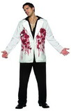 Mens Bloody Bullets Halloween Scary White Jacket Blazer Adult