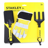 Red Tool Box RTB-SGH002-03-SY-C Stanley JR Garden Hand Tool 3 Piece Set | Hand Spade | Hand Fork | Work Gloves