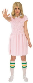 Rubie's Stranger Things Eleven Short Sleeve Adult Costume Dress - Pink