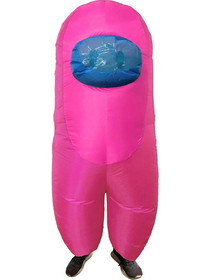 Studio Halloween SHI-21156-C Amongst Us Pink Imposter Sus Crewmate Inflatable Adult Costume | Standard