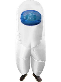 Studio Halloween SHI-21157-C Amongst Us White Imposter Sus Crewmate Inflatable Adult Costume | Standard