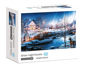 Snow Night Aurora 1000 Piece Jigsaw Puzzle