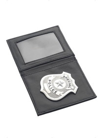 Smiffys Black & Silver Police Badge In Wallet Costume Set