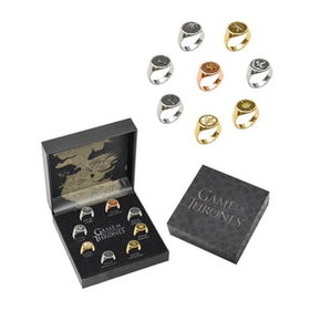 SalesOne SOI-GOTFR8SET01A-C Game of Thrones House Sigil Ring Set | 8 Adjustable Rings