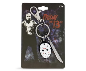 Friday The 13th Mask and Machete Metal Keychain