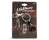 A Nightmare On Elm Street Sign and Freddy Glove Metal Keychain