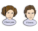 SalesOne International Star Wars Han Solo & Princess Leia Collector Pins - I Love You, I Know Pin Set